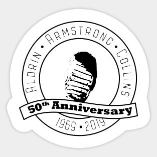 Apollo 11 Crew 50th Anniversary Moon BootPrint Sticker